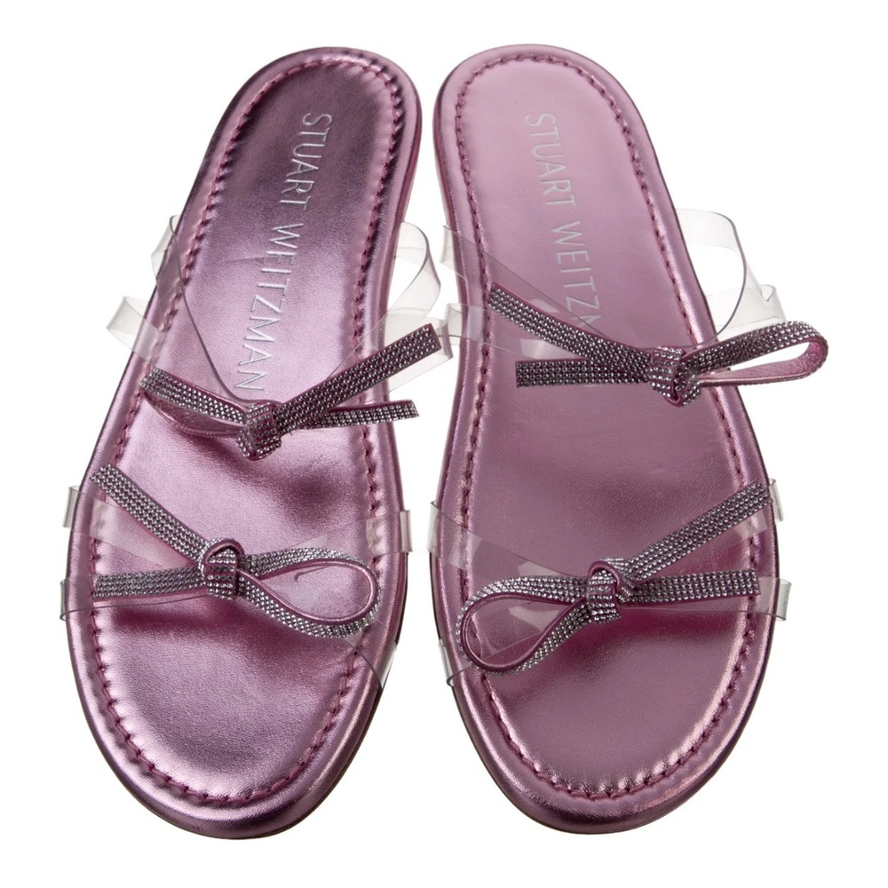 Stuart Weitzman Metallic Pink Crystal Bow Sandals
Like new - excellent condition
